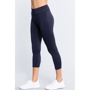 Active USA WORKOUT CAPRI LENGTH PANTS Gym Yoga Dark Navy Small 15944